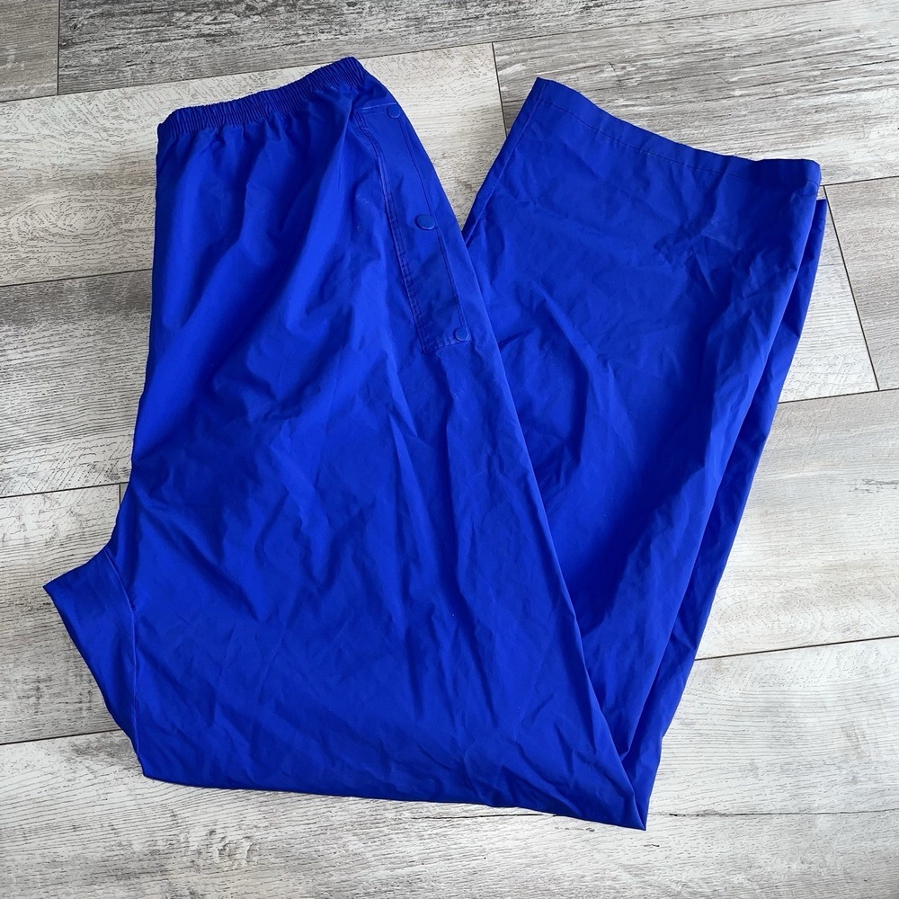 Columbia Large PVC Waterproof Rain Pants‎ Blue Fishing Camping Boating Rafting